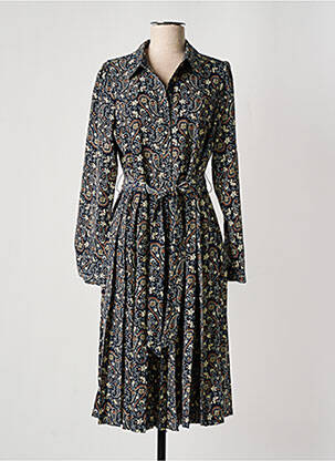 Robe mi-longue manches longues manches longues bleu THE KORNER femme