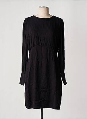 Robe courte fermeture zippée au dos manches longues noir SEE U SOON femme