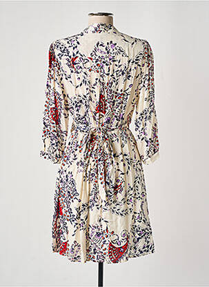 Robe courte manches 3/4 manches 3/4 beige SEE U SOON femme