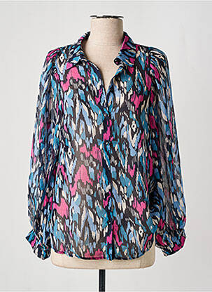Top coupe fluide manches longues bleu GRACE & MILA femme