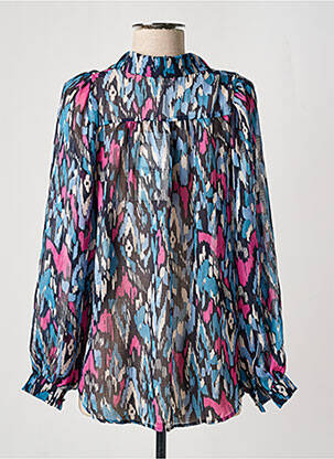 Top coupe fluide manches longues bleu GRACE & MILA femme