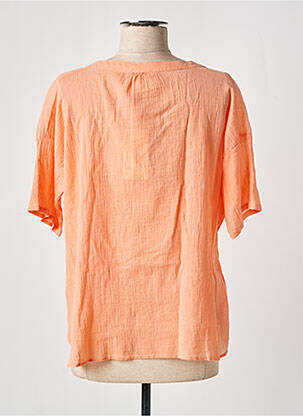 Blouse légère et transparente manches courtes orange AMOUR femme