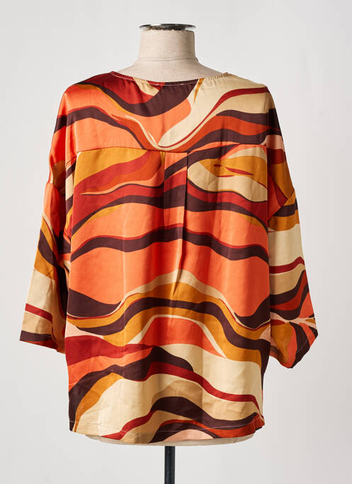 Blouse col rond manches 3/4 orange SEE U SOON femme