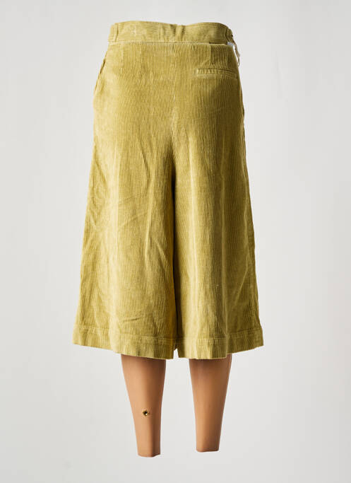 Pantacourt stretch taille haute vert REIKO femme