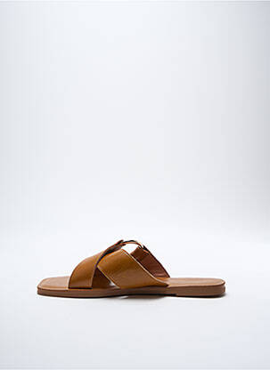 Mules/sabots tissage satiné talon plat jusqu'à 3cm marron SUNCOO femme
