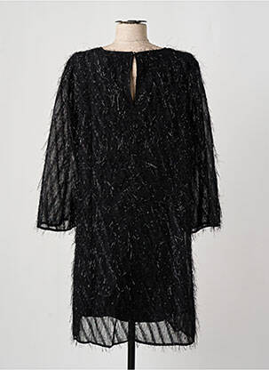 Robe mi-longue manches longues manches longues noir FRANSA femme