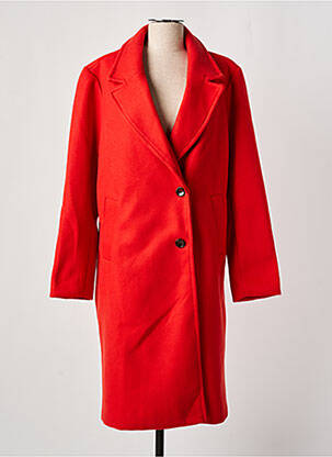 Manteau long coupe droite sans capuche rouge B.YOUNG femme