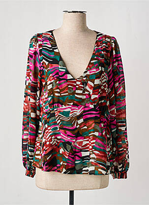 Blouse légère et transparente manches longues marron VERO MODA femme