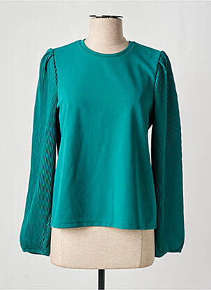 Top stretch manches longues vert VERO MODA femme