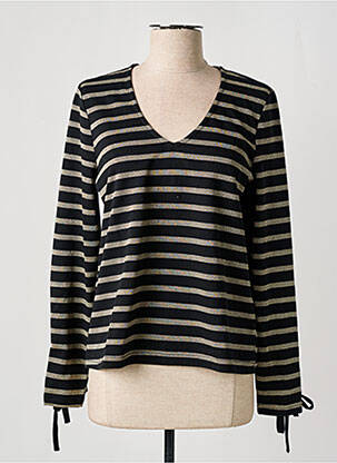 Top col v manches longues noir VERO MODA femme