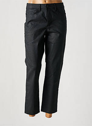 Pantalon droit stretch taille haute noir ICHI femme