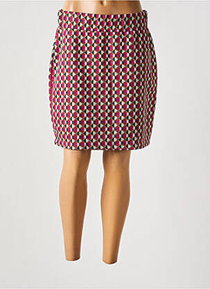 Jupe courte taille haute rose B.YOUNG femme