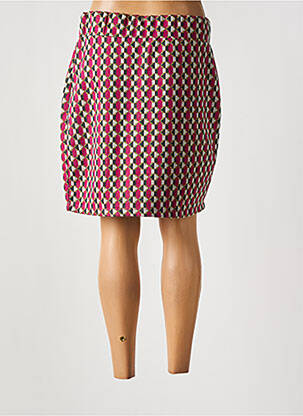 Jupe courte taille haute rose B.YOUNG femme