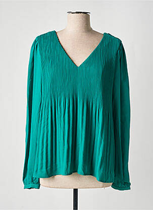 Blouse poignets boutonnés avec fente manches longues vert VERO MODA femme
