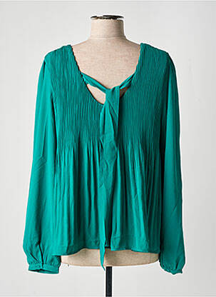 Blouse poignets boutonnés avec fente manches longues vert VERO MODA femme
