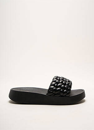 Mules/sabots tissage satiné talon de 4 à 6cm noir ASH femme