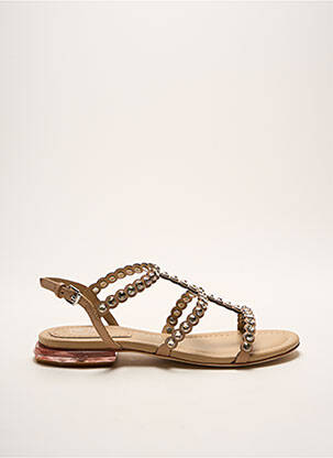 Sandales/nu pieds chiquet talon plat jusqu'à 3cm beige ASH femme