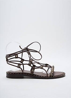 Sandales/nu pieds chiquet talon plat jusqu'à 3cm marron ASH femme