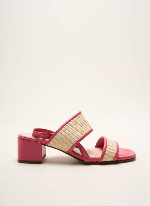 Sandales/nu pieds matière lisse talon de 4 à 6cm rose HOGL femme