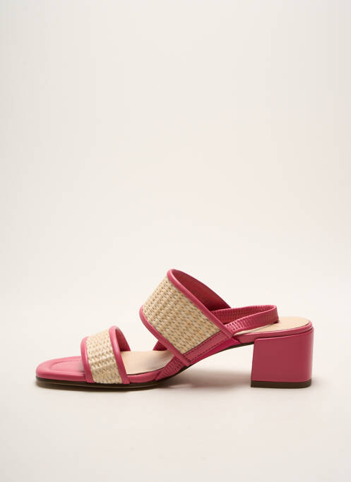 Sandales/nu pieds matière lisse talon de 4 à 6cm rose HOGL femme