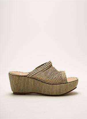 Mules/sabots talon compensé talon de 4 à 6cm vert NIMAL femme