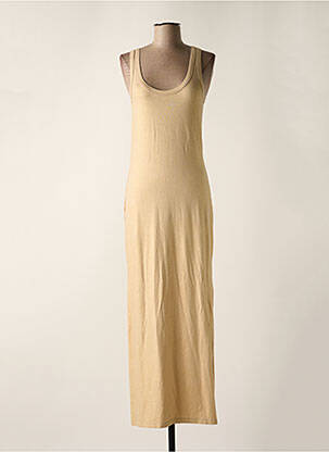 Robe longue sans manche sans manche or MAJESTIC FILATURES femme