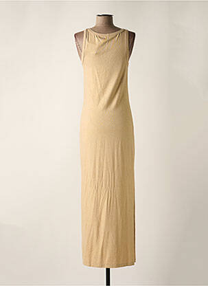 Robe longue sans manche sans manche or MAJESTIC FILATURES femme