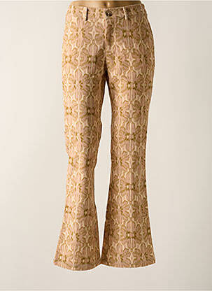 Pantalon flare taille élastique taille haute rose STORIATIPIC femme