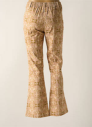 Pantalon flare taille élastique taille haute rose STORIATIPIC femme