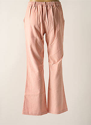 Pantalon flare taille élastique taille haute rose STORIATIPIC femme