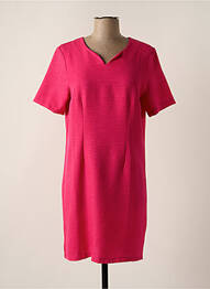 Robe courte fermeture zippée au dos manches courtes rose ELEANE femme