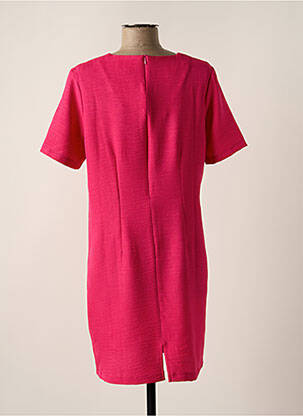 Robe courte fermeture zippée au dos manches courtes rose ELEANE femme