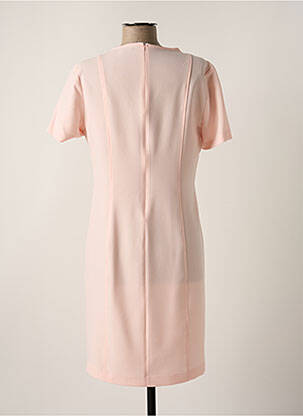 Robe mi-longue tissage crêpe manches courtes rose MODISSIMO femme
