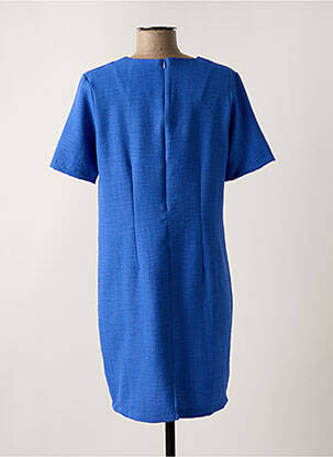 Robe courte fermeture zippée au dos manches courtes bleu ELEANE femme