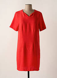 Robe courte fermeture zippée au dos manches courtes rouge ELEANE femme
