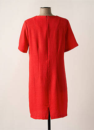 Robe courte fermeture zippée au dos manches courtes rouge ELEANE femme