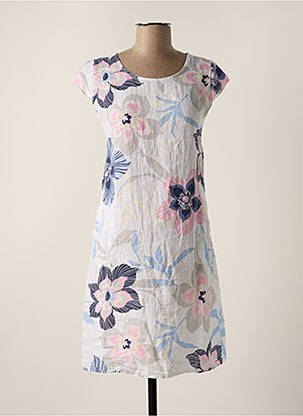 Robe mi-longue bleu COULEURS DU TEMPS pour femme