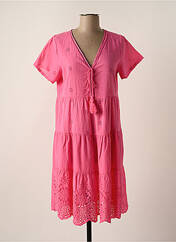 Robe mi-longue rose COULEURS DU TEMPS pour femme seconde vue