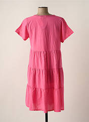 Robe mi-longue rose COULEURS DU TEMPS pour femme seconde vue