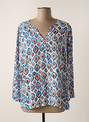 Blouse manches longues manches longues bleu SIGNE NATURE femme