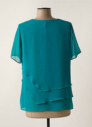 Top tissage crêpe manches courtes vert GREGORY PAT femme