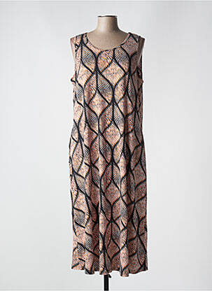 Robe mi-longue sans manche sans manche marron CISO femme