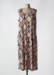Robe mi-longue sans manche sans manche marron CISO femme