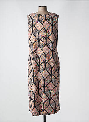 Robe mi-longue sans manche sans manche marron CISO femme