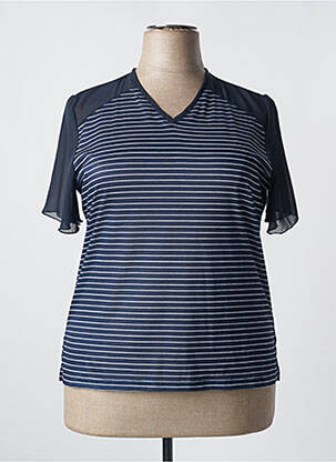 T-shirt col v manches courtes bleu ELEANE femme