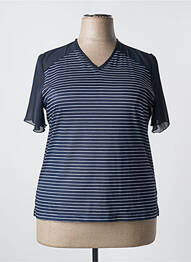T-shirt col v manches courtes bleu ELEANE femme