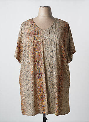 Tunique manches courtes tissage jersey beige CISO femme