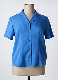 Chemisier manches courtes manches courtes bleu ELEANE femme