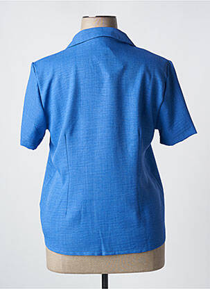Chemisier coupe cintrée manches courtes bleu ELEANE femme