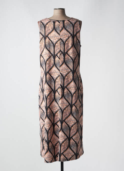 Robe mi-longue sans manche sans manche marron CISO femme